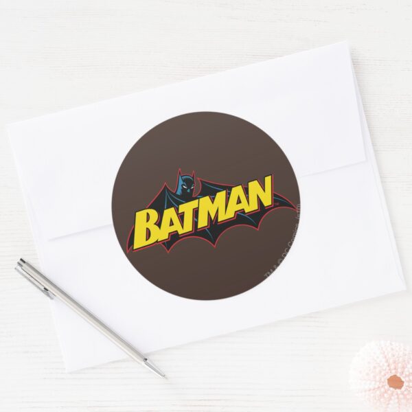 Batman___Old_School_Logo_Classic_Round_Sticker_3 Batman Old School Logo Classic Round Sticker