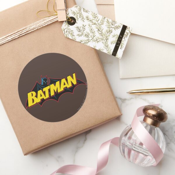 Batman___Old_School_Logo_Classic_Round_Sticker_5 Batman Old School Logo Classic Round Sticker