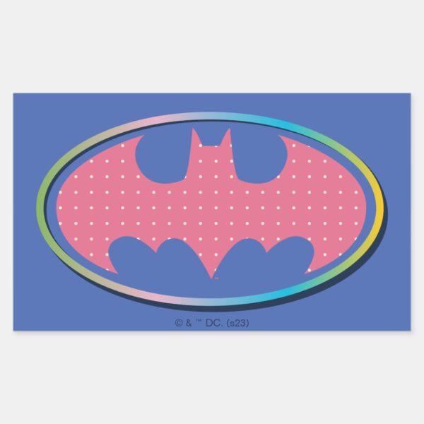 Batman___Pink_Polka_Dot_Logo_Rectangular_Sticker_1 Batman Pink Polka Dot Logo Rectangular Sticker