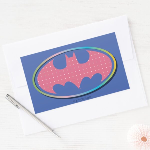 Batman___Pink_Polka_Dot_Logo_Rectangular_Sticker_3 Batman Pink Polka Dot Logo Rectangular Sticker