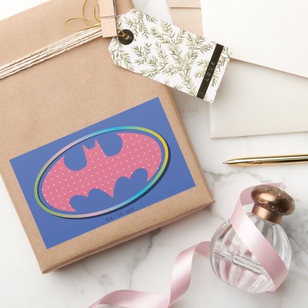 Batman___Pink_Polka_Dot_Logo_Rectangular_Sticker_5 Batman Pink Polka Dot Logo Rectangular Sticker