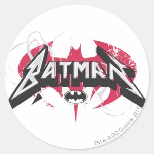 Batman___Red_and_Black_Logo_Classic_Round_Sticker_1 Batman Red And Black Logo Classic Round Sticker