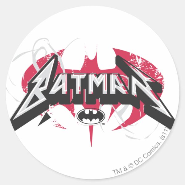 Batman___Red_and_Black_Logo_Classic_Round_Sticker_1 Batman Red And Black Logo Classic Round Sticker