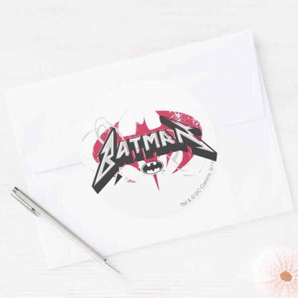 Batman___Red_and_Black_Logo_Classic_Round_Sticker_3 Batman Red And Black Logo Classic Round Sticker