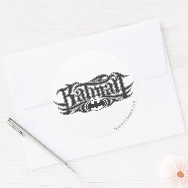 Batman___Stylized_Logo_Classic_Round_Sticker_3 Batman Stylized Logo Classic Round Sticker