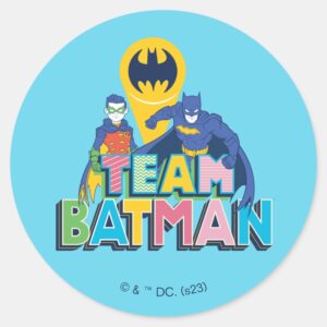Batman Team Batman Classic Round Sticker