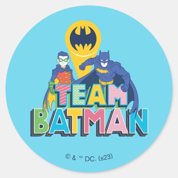 Batman___Team_Batman_Classic_Round_Sticker_1 Batman Team Batman Classic Round Sticker