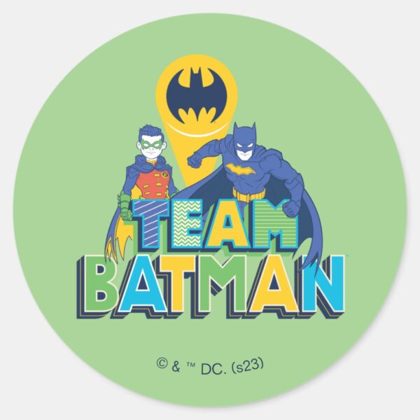 Batman___Team_Batman_&_Robin_Classic_Round_Sticker_1 Batman Team Batman Robin Classic Round Sticker