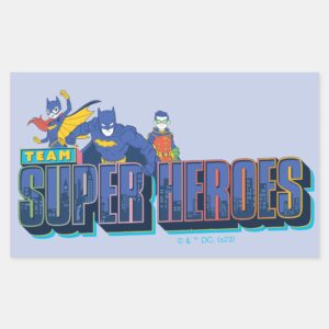 Batman___Team_Super_Heroes_Rectangular_Sticker_1 Batman Team Super Heroes Rectangular Sticker