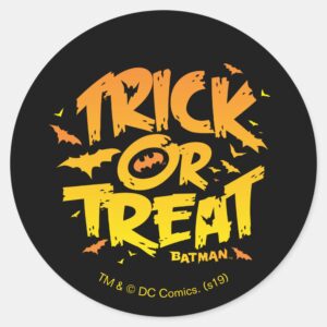 Batman Trick Or Treat Classic Round Sticker