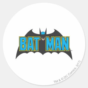 Batman___Vintage_Blue_Black_Logo_Classic_Round_Sticker_1 Batman Vintage Blue Black Logo Classic Round Sticker