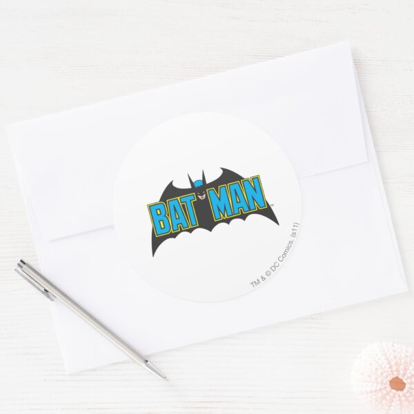 Batman___Vintage_Blue_Black_Logo_Classic_Round_Sticker_3 Batman Vintage Blue Black Logo Classic Round Sticker