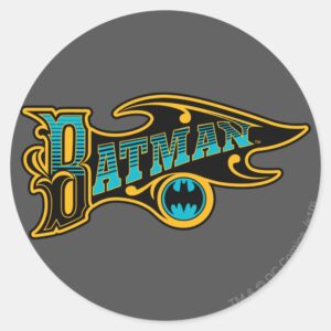 Batman Vintage Turquoise Logo Classic Round Sticker