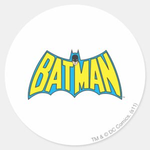 Batman___Vintage_Yellow_Blue_Logo_Classic_Round_Sticker_1 Batman Vintage Yellow Blue Logo Classic Round Sticker