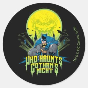 Batman Who Haunts Gothams Night Classic Round Sticker