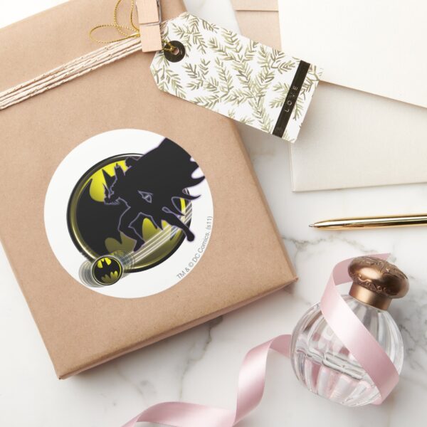 Batman_and_Circle_Logo_Classic_Round_Sticker_5 Batman And Circle Logo Classic Round Sticker