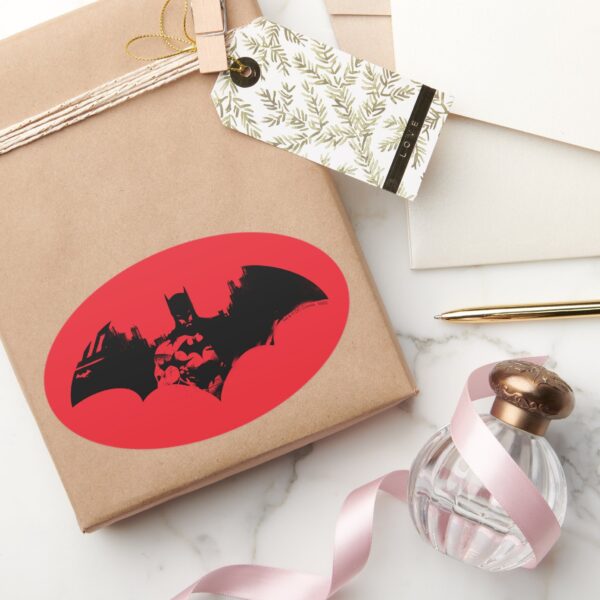Batman_and_Gotham_Silhouette_Bat_Logo_Oval_Sticker_5 Batman And Gotham Silhouette Bat Logo Oval Sticker