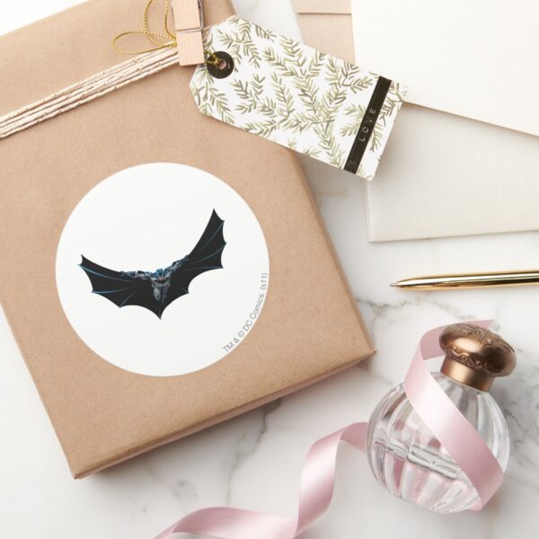 Batman Flys With Large Cape Classic Round Sticker