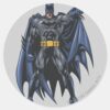 Batman_holds_up_cape_classic_round_sticker_1 Batman Holds Up Cape Classic Round Sticker