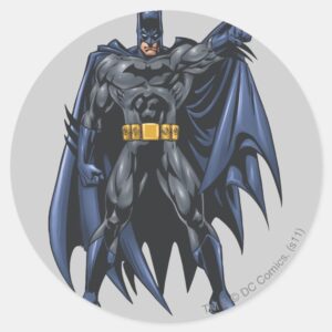 Batman Holds Up Cape Classic Round Sticker