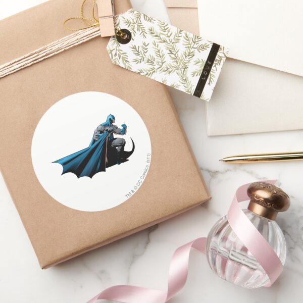 Batman_strong_look_right_classic_round_sticker_5 Batman Strong Look Right Classic Round Sticker