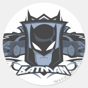Batman With Batmobiles Classic Round Sticker
