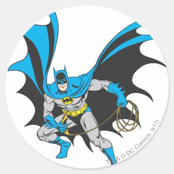 Batman_with_Rope_Classic_Round_Sticker_1 Batman With Rope Classic Round Sticker