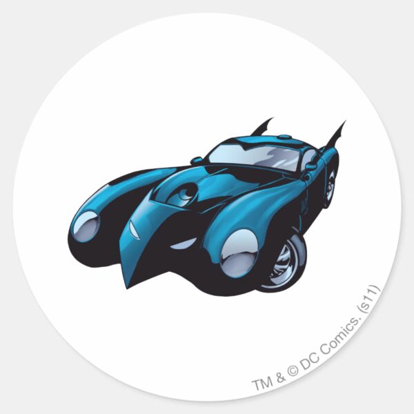 Batmobile_Front_Classic_Round_Sticker_1 Batmobile Front Classic Round Sticker