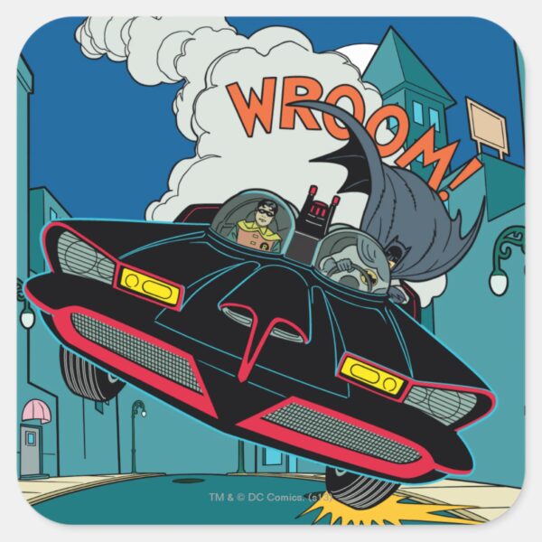 Batmobile_Wroom!_Square_Sticker_1 Batmobile Wroom Square Sticker