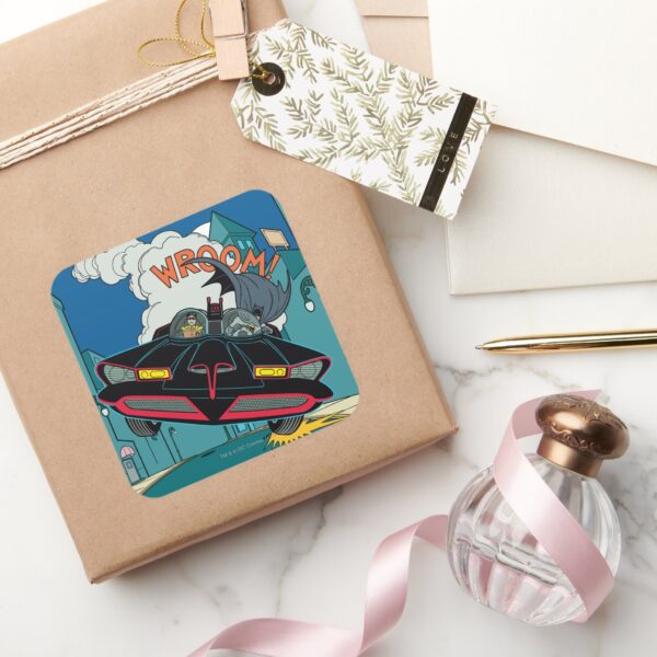 Batmobile_Wroom!_Square_Sticker_5 Batmobile Wroom Square Sticker