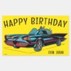 Batmobile___Happy_Birthday_Rectangular_Sticker_1 Batmobile Happy Birthday Rectangular Sticker