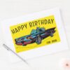 Batmobile___Happy_Birthday_Rectangular_Sticker_3 Batmobile Happy Birthday Rectangular Sticker