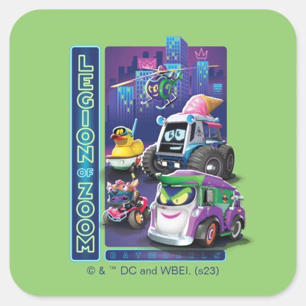Batwheels™_-_Legion_of_Zoom_Square_Sticker_1 Batwheels™ Legion Of Zoom Square Sticker