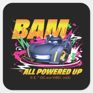 Batwheels™_Bam_-_All_Powered_Up_Square_Sticker_1 Batwheels™ Bam All Powered Up Square Sticker