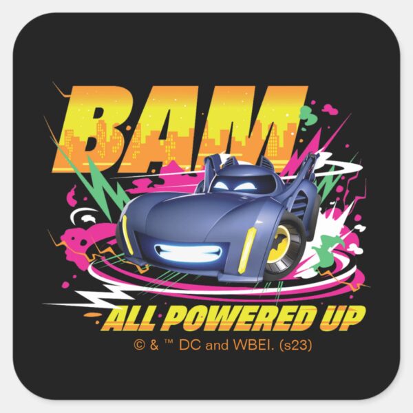 Batwheels™_Bam_-_All_Powered_Up_Square_Sticker_1 Batwheels™ Bam All Powered Up Square Sticker