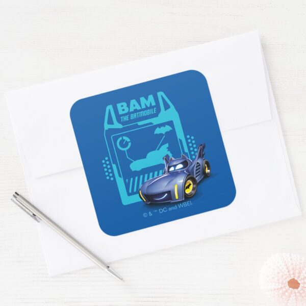 Batwheels™_Bam_-_The_Batmobile_Square_Sticker_3 Batwheels™ Bam The Batmobile Square Sticker