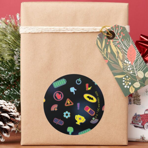 Batwheels™_Vehicle_Icon_Pattern_Classic_Round_Sticker_5 Batwheels™ Vehicle Icon Pattern Classic Round Sticker