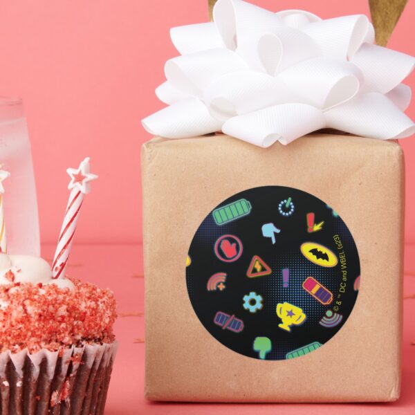 Batwheels™_Vehicle_Icon_Pattern_Classic_Round_Sticker_6 Batwheels™ Vehicle Icon Pattern Classic Round Sticker