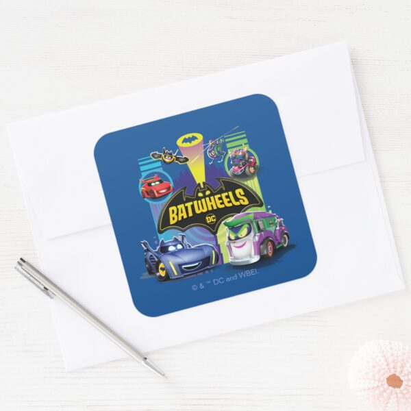 Batwheels™_Vs_Legion_of_Zoom_Square_Sticker_3 Batwheels™ Vs Legion Of Zoom Square Sticker