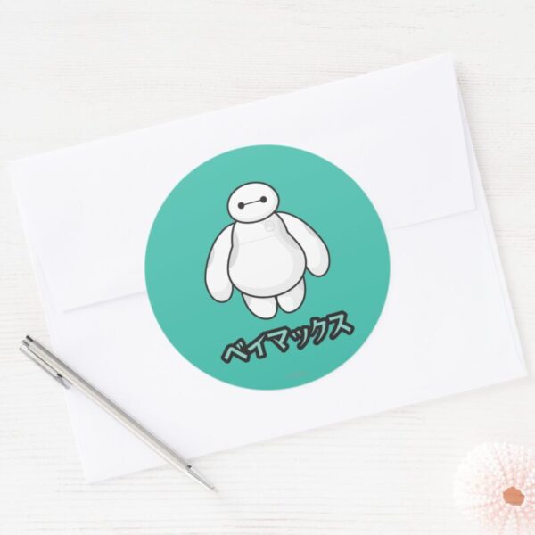 Baymax_Green_Graphic_Classic_Round_Sticker_3 Baymax Green Graphic Classic Round Sticker