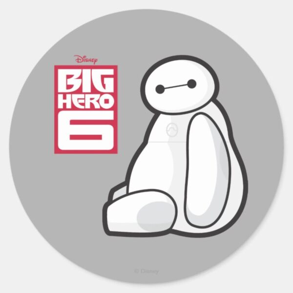 Baymax_Sideways_Sitting_Classic_Round_Sticker_1 Baymax Sideways Sitting Classic Round Sticker
