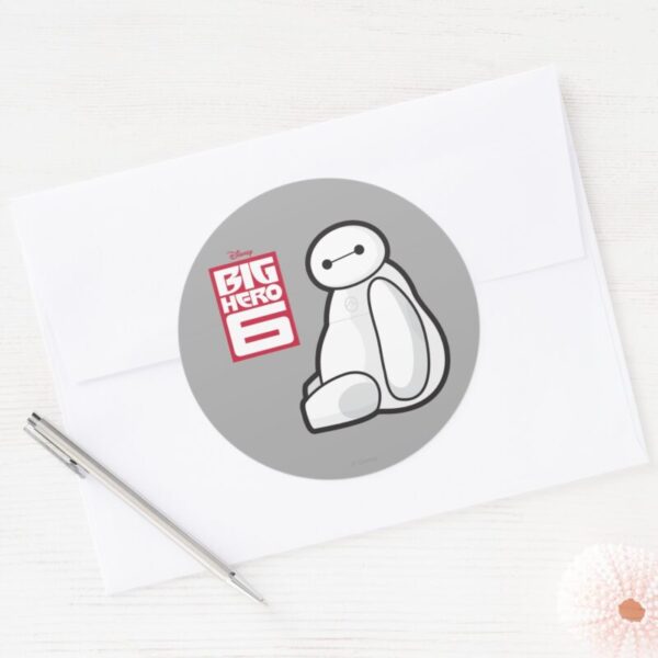 Baymax_Sideways_Sitting_Classic_Round_Sticker_3 Baymax Sideways Sitting Classic Round Sticker