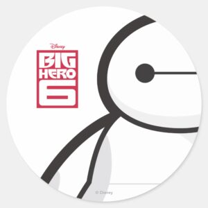 Baymax Standing Classic Round Sticker