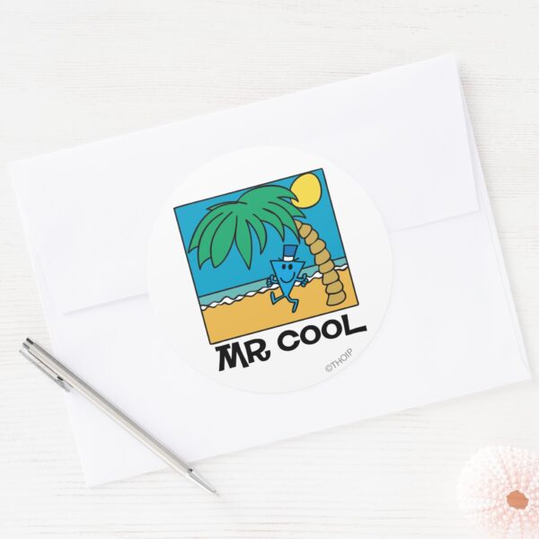 Beach_Fun_With_Mr._Cool_Classic_Round_Sticker_3 Beach Fun With Mr. Cool Classic Round Sticker