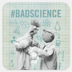 Beaker Bunsen BadScience Square Sticker