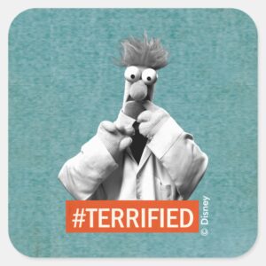 Beaker Terrified Square Sticker