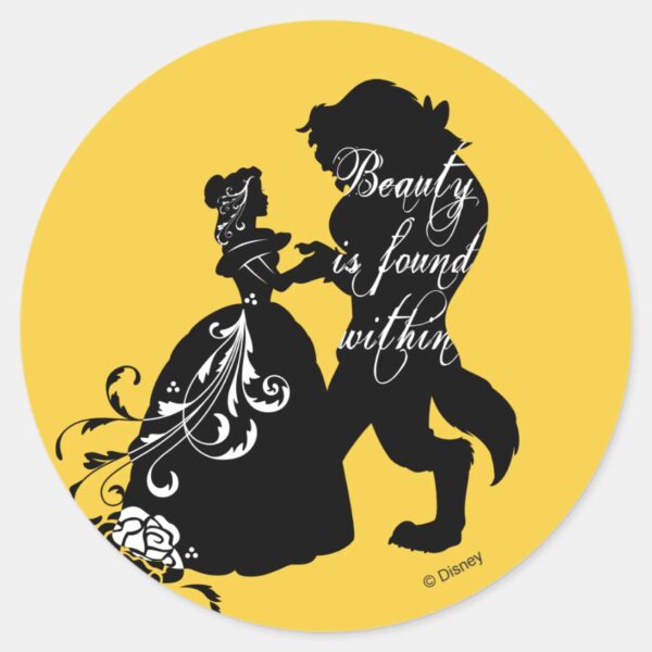 Beauty_And_The_Beast___Beauty_is_Found_Within_Classic_Round_Sticker_1 Beauty And The Beast Beauty Is Found Within Classic Round Sticker