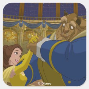 Beauty_&_The_Beast___Belle_&_The_Beast_Dancing_Square_Sticker_1 Beauty The Beast Belle The Beast Dancing Square Sticker