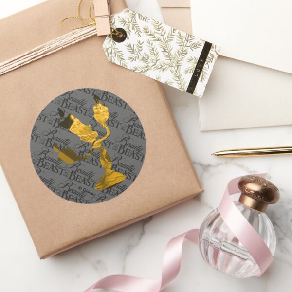 Beauty_&_The_Beast___Lumière_Silhouette_Classic_Round_Sticker_5 Beauty The Beast Lumiere Silhouette Classic Round Sticker