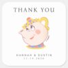 Beauty_and_the_Beast_Wedding_Thank_You_Square_Sticker_2 Beauty And The Beast Wedding Thank You Square Sticker